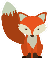 204x250 Cartoon Fox Icon Sticker