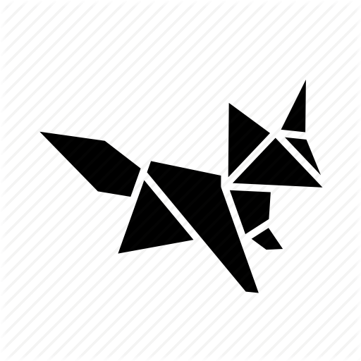 512x512 Animal, Folded, Fox, Origami, Paper, Toy Icon