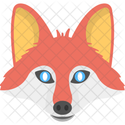 256x256 Red Fox Icon Of Flat Style
