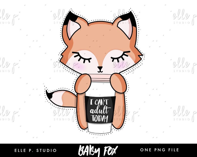 794x635 Baby Fox Animal Clipart Fox Illustrationplanner Icon Etsy
