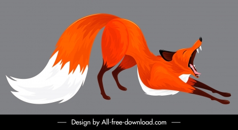 468x257 Fox Icon Yawning Gesture Cartoon Design Colored Classic Vectors
