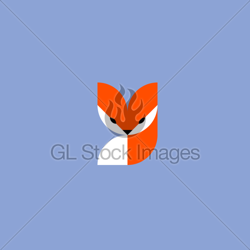 500x500 Fox Vector Logo Mark Template Or Icon Gl Stock Images