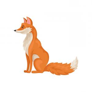 300x300 Stock Illustration Cute Sitting Fox Isolated Icon Handandbeak