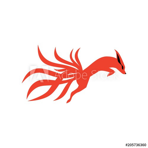 Nine Tails Fox Logo Vector Icon Illustration 500x500 Nine Tails Fox Logo Vector Icon Illustration