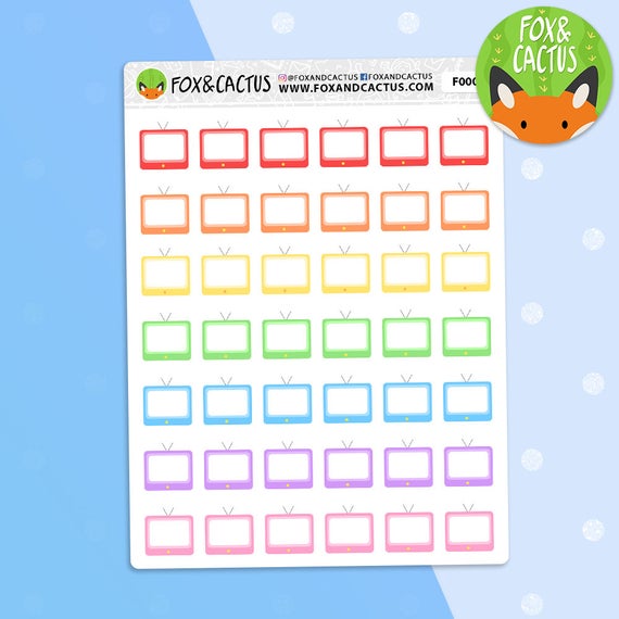 570x570 Small Tvs Show Pastel Tv Icon Movie Night Planner Stickers Etsy