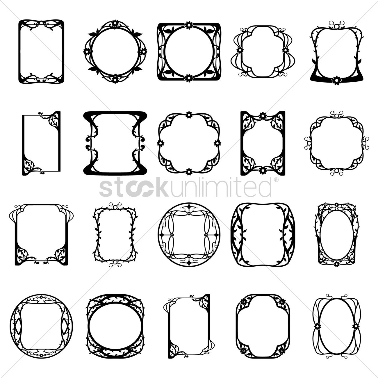 1300x1300 Frame Icon Set Vector Image