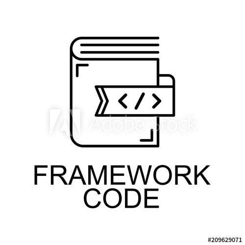 500x500 Framework Code Icon Element Of Web Development Signs With Name