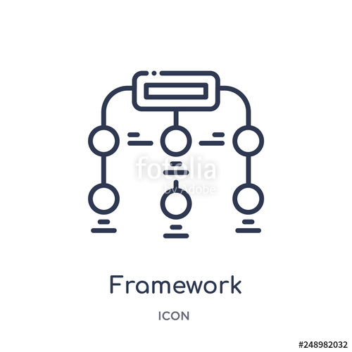 500x500 Framework Icon From Shapes Outline Collection Thin Line Framework