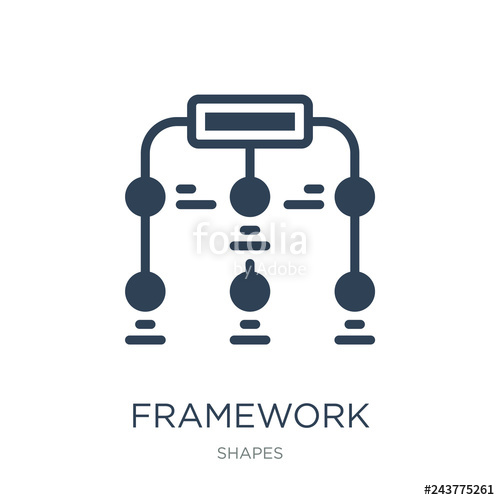 500x500 Framework Icon Vector On White Background, Framework Trendy Filled