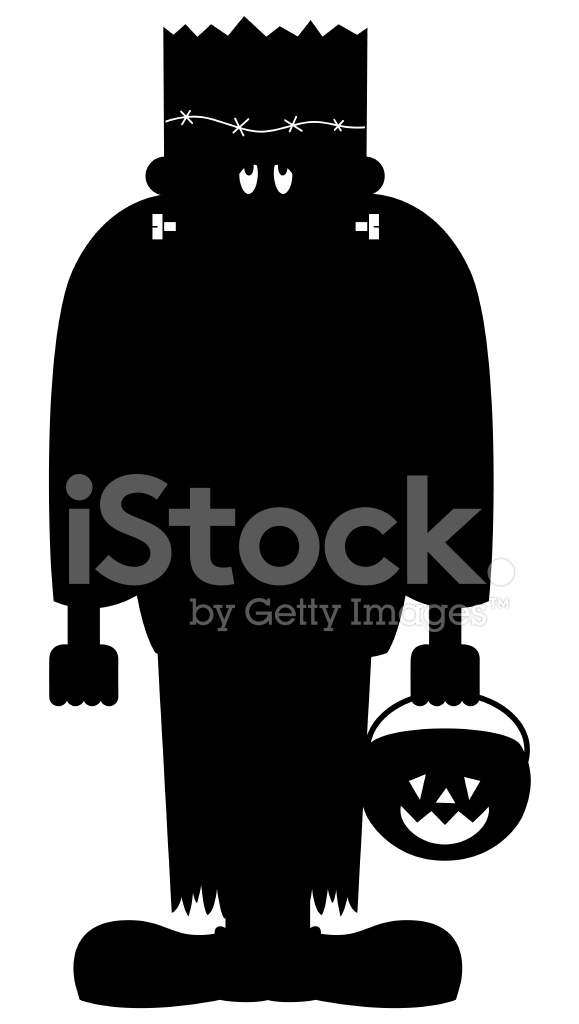 579x1024 Silhouette Of Halloween Frankenstein Character Icon Stock Vector