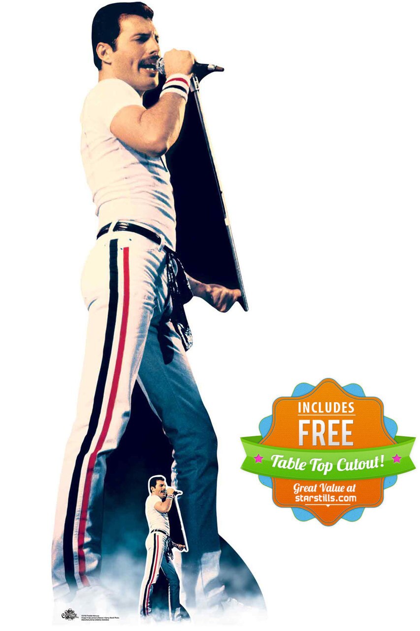 853x1280 Freddie Mercury Rock Icon Lifesize Cardboard Cutout Standup