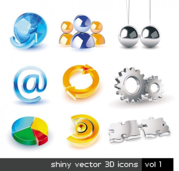 626x599 Exquisite Three Dimensional Icon Set Vector Icon Sets Clip Art