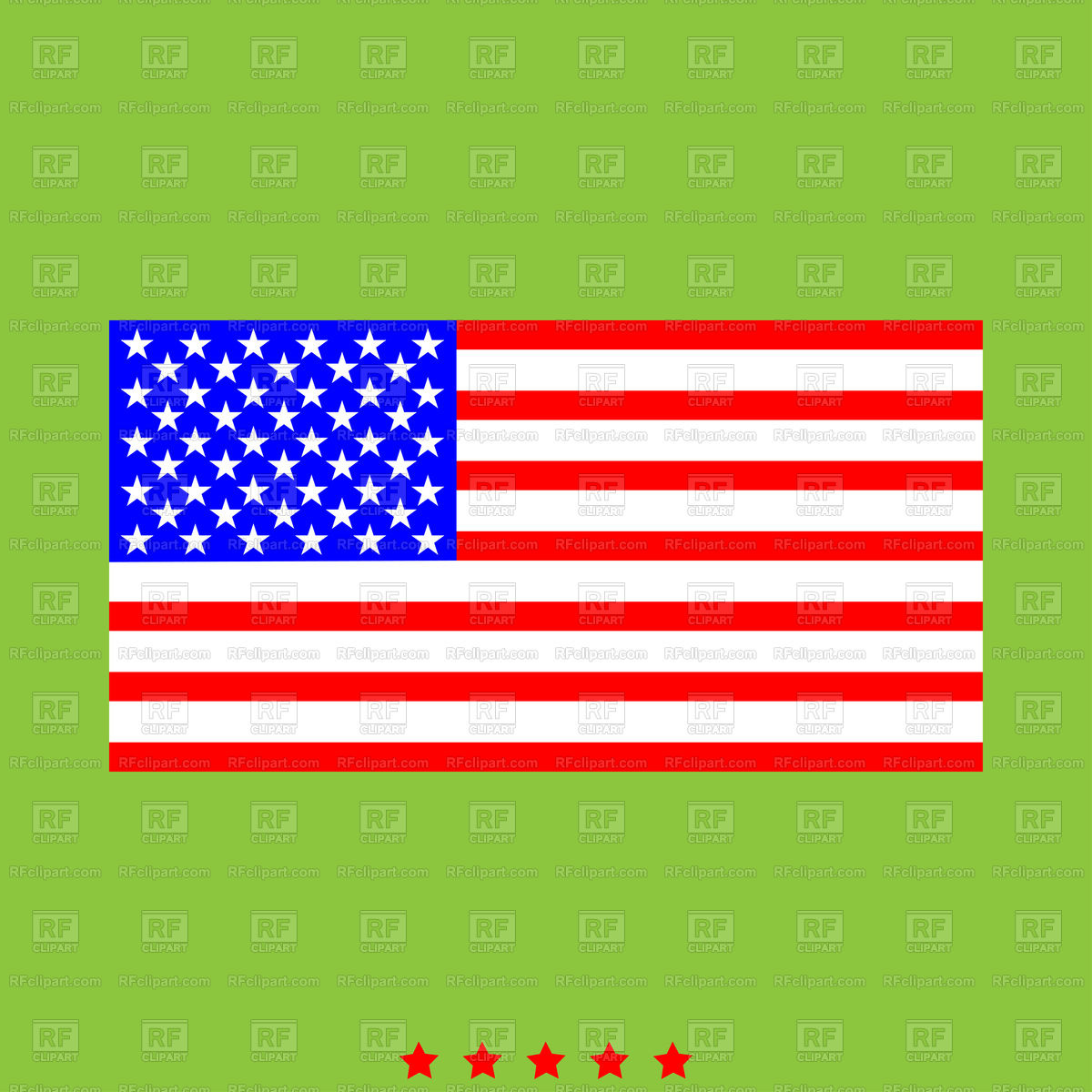 1200x1200 American Flag Icon Simple Style Vector Image Of Flags Ribbons