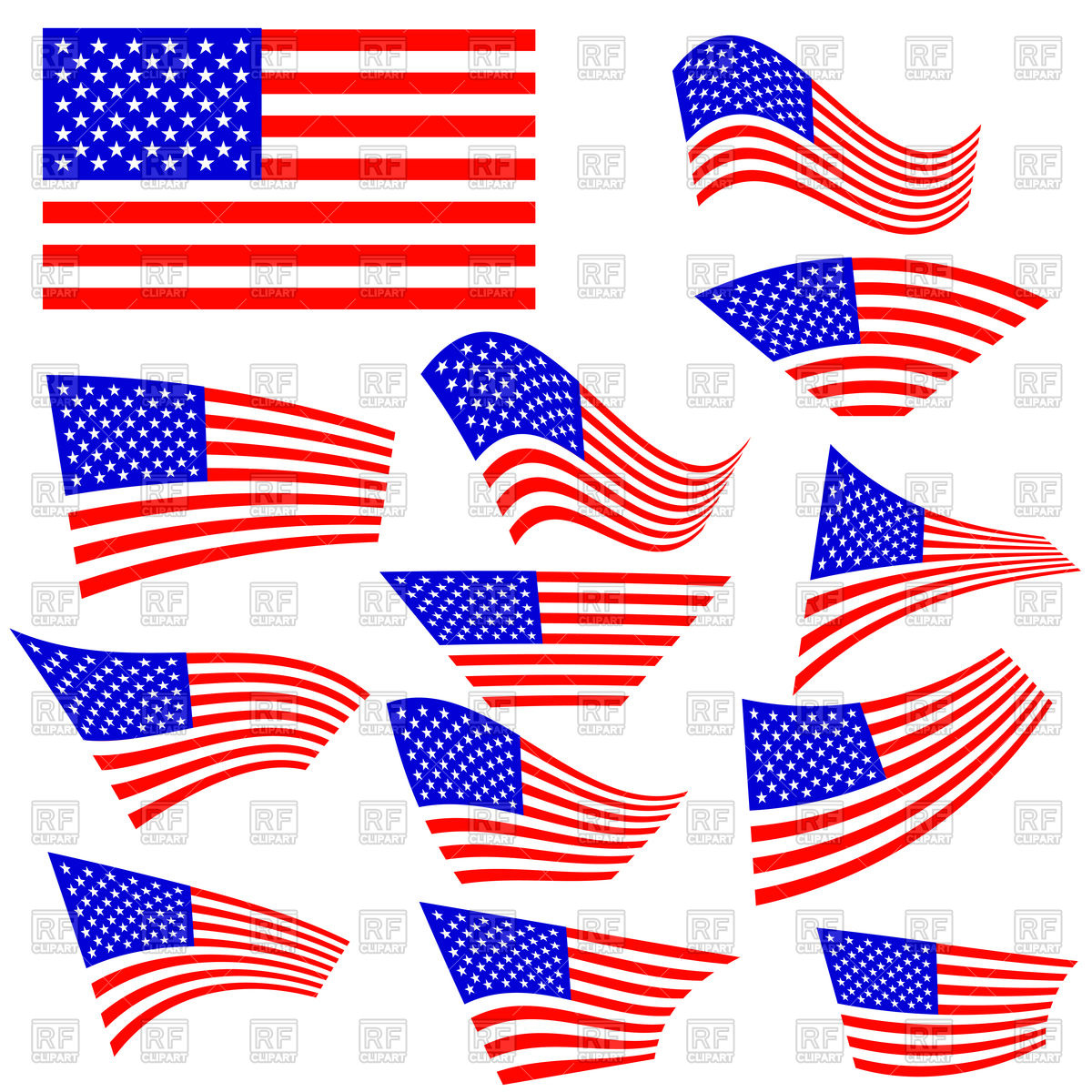 1200x1200 American Flags Icons Vector Image Of Signs, Symbols, Maps