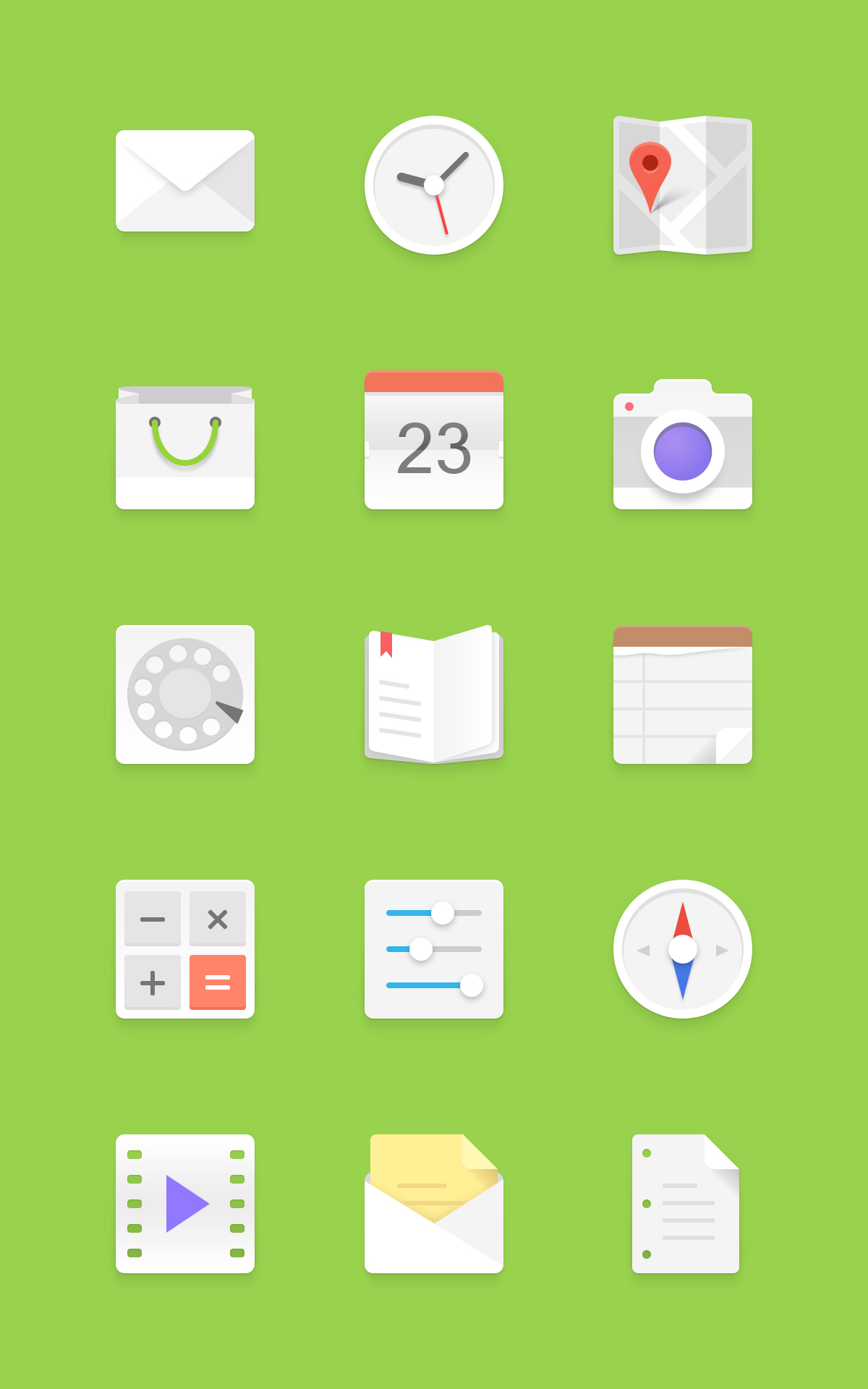 1200x1920 Light Android Icons Set Graphicburger