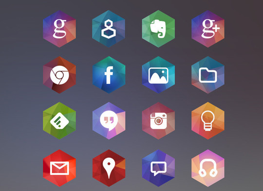 540x392 Free Hexagon Icon Sets Photoshop