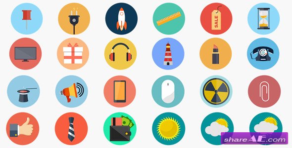 590x300 Videohive Flat Animated Icons Free After Effects Templates