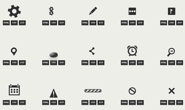 600x358 Free Pure Css Icons