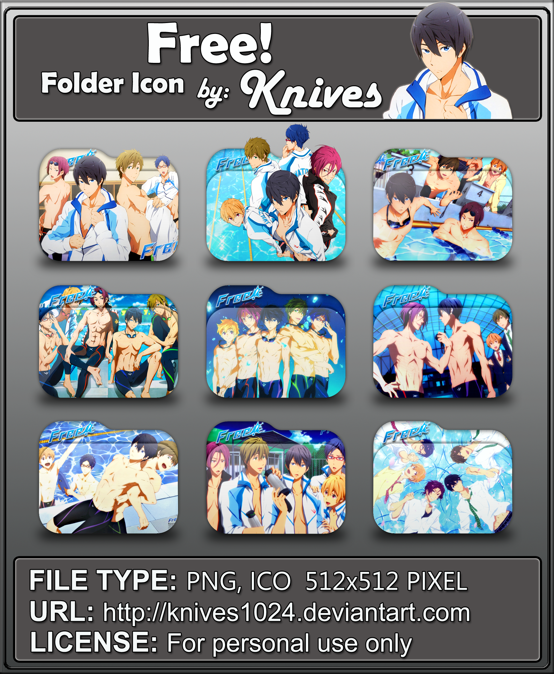1780x2165 Free! Anime Folder Icon