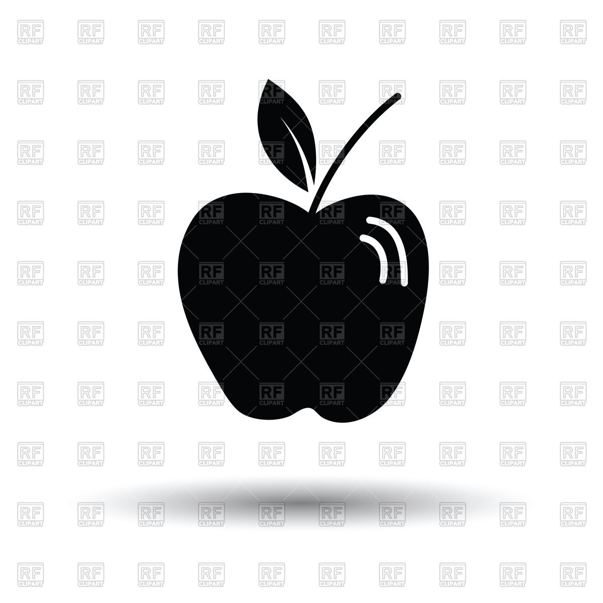 1200x1200 Apple Icon On White Background Vector Image Of Food And Beverages