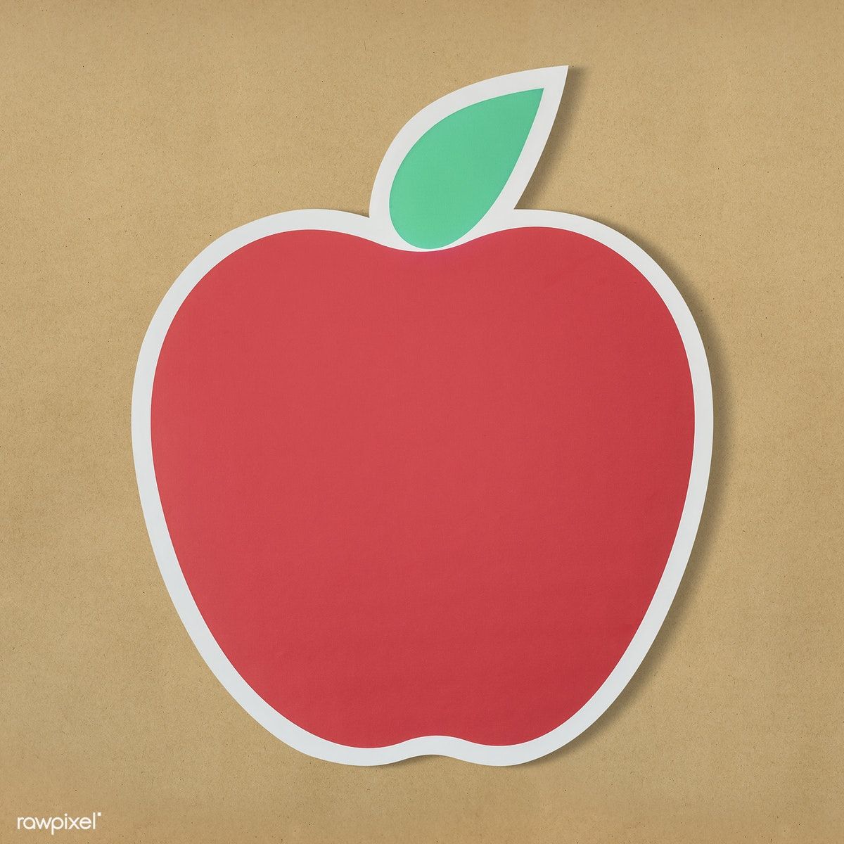 1200x1200 Red Apple Icon With Leaf Free Image