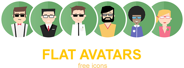 600x223 Flat Avatars Icons On Behance