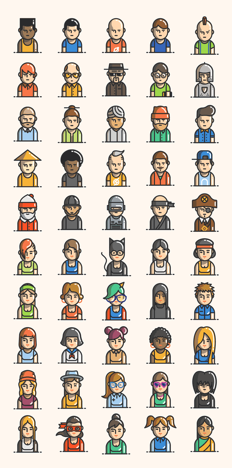 750x1512 Free Avatars Icon Pack Pixlov