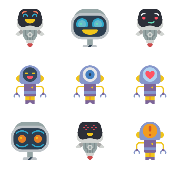 600x564 Robot Avatar Icons