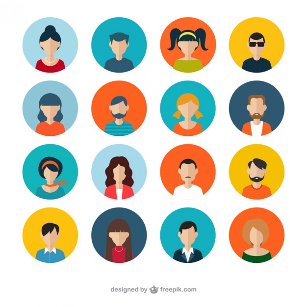 626x626 Variety Of Human Avatars Vector Free Download