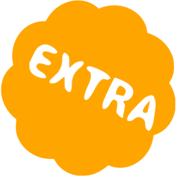 Orange Extra Badge Icon 256x256 Orange Extra Badge Icon