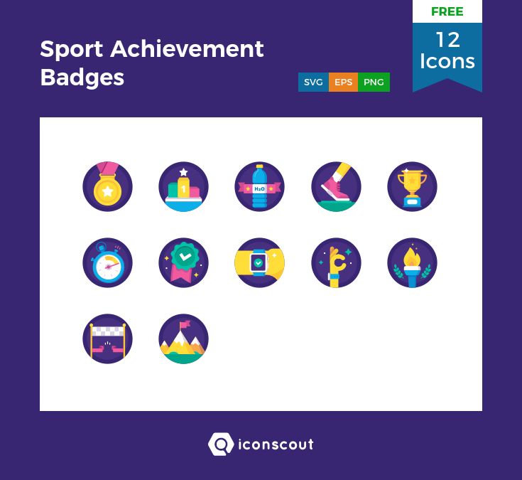 Sport Achievement Badges Free Icon Pack 735x675 Sport Achievement Badges Free Icon Pack