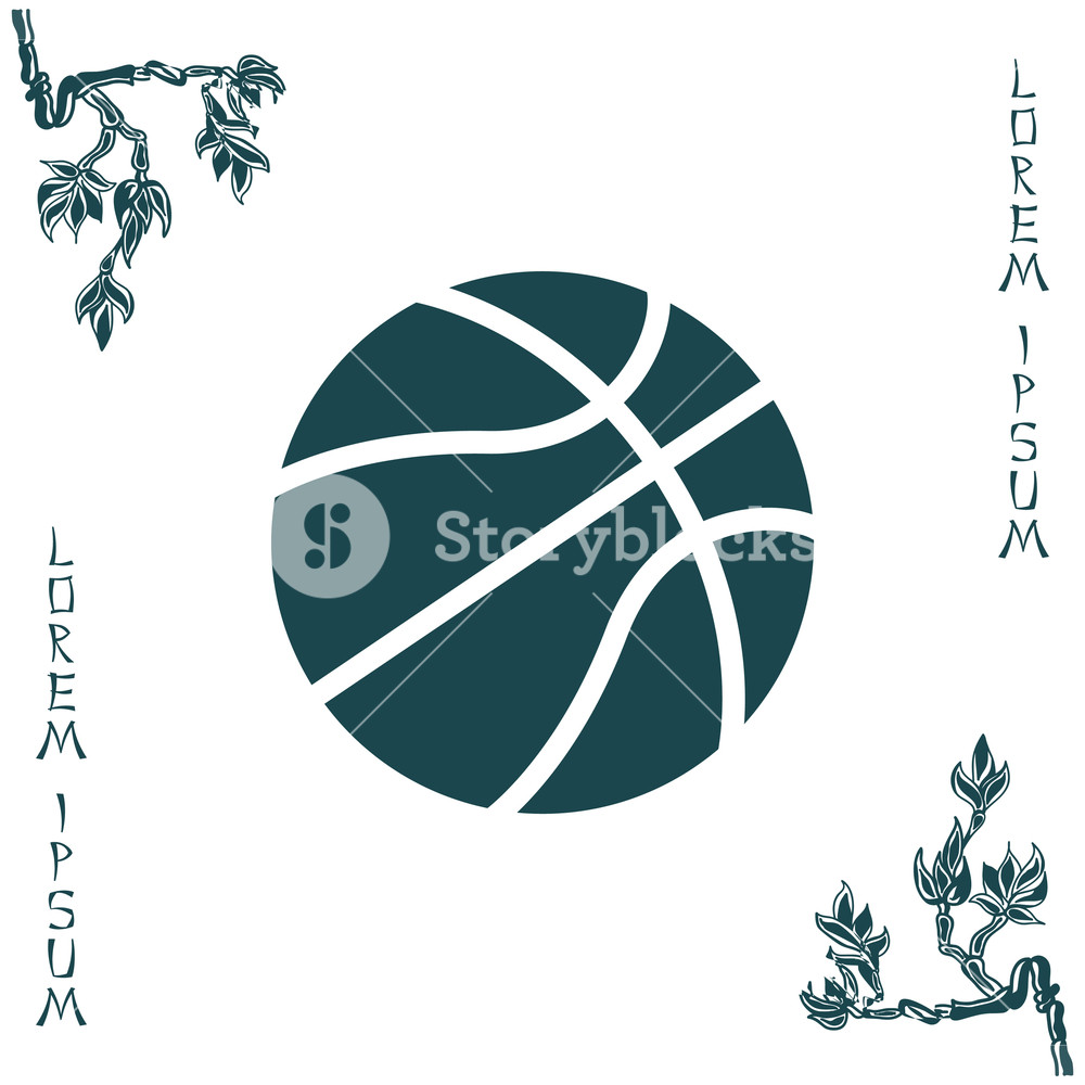1000x1000 Basketball Icon Vector Illustration Royalty Free Stock Image