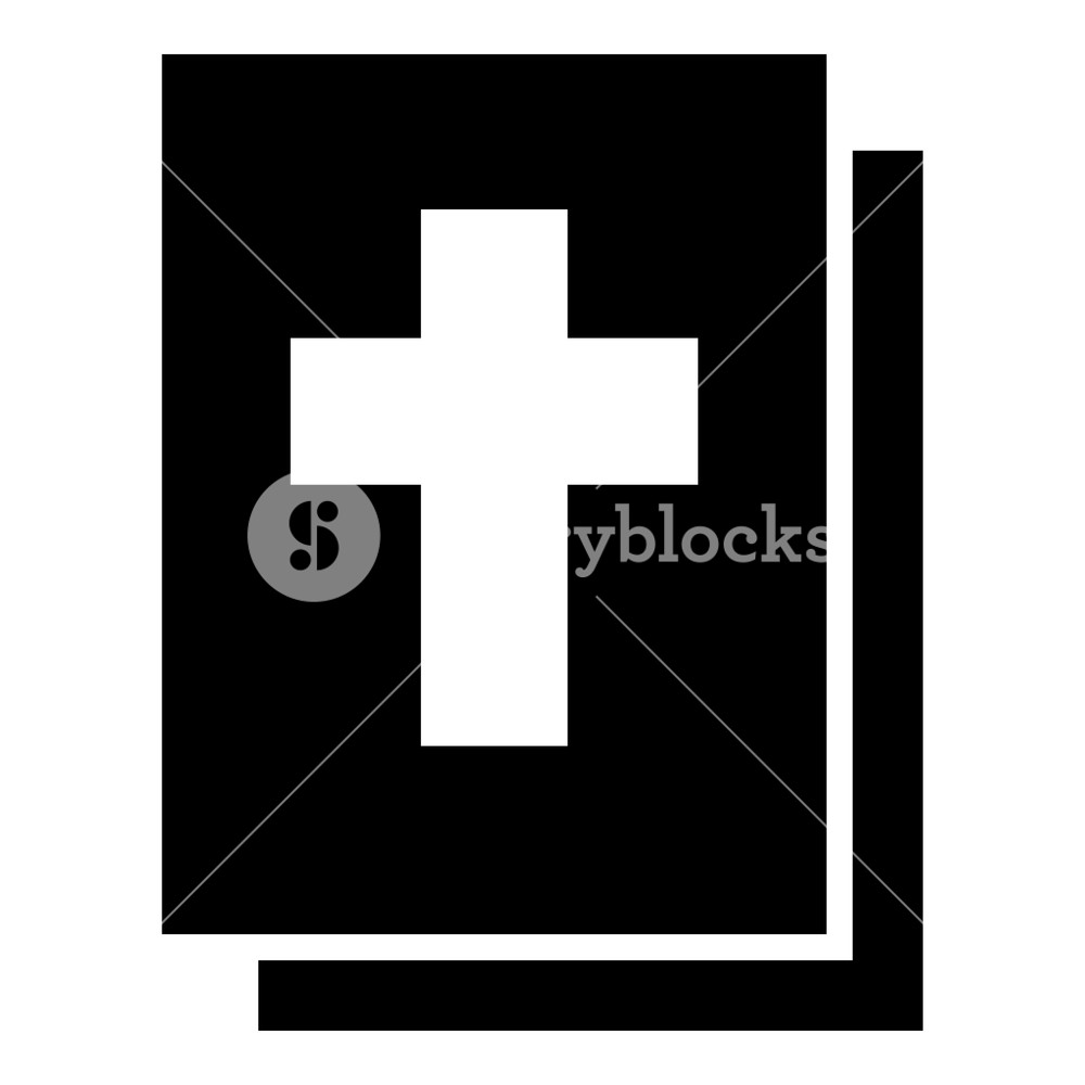 1000x1000 Bible Icon Black Color Vector Illustration Flat Style Simple Image