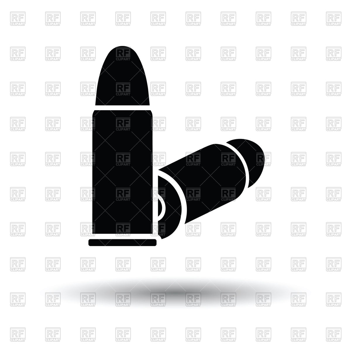 1200x1200 Pistol Bullets Icon On White Background Vector Image Of Objects