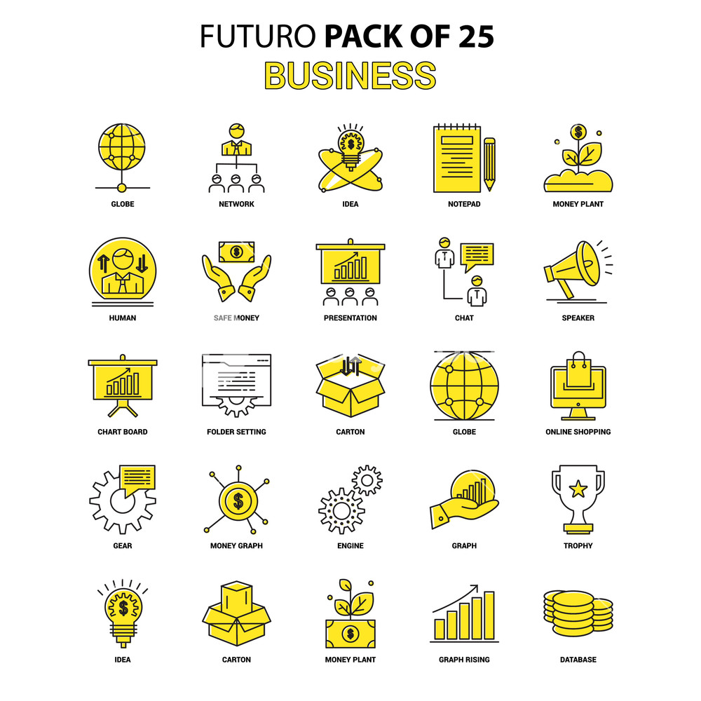 Business Icon Set Yellow Futuro Latest Design Icon Pack Royalty 1000x1000 Business Icon Set Yellow Futuro Latest Design Icon Pack Royalty