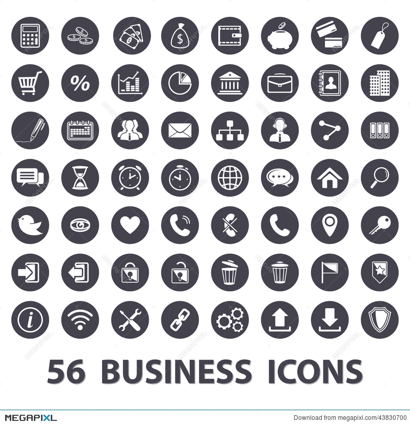 Business Icons Set Illustration 800x830 Business Icons Set Illustration