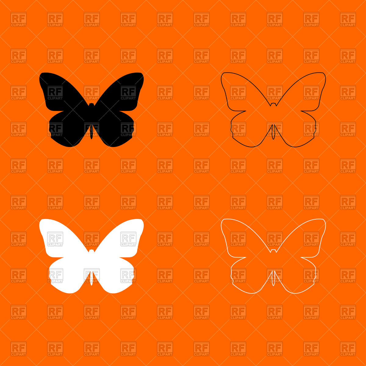 1200x1200 Butterfly Icon, Silhouette And Outline Vector Image Of Signs