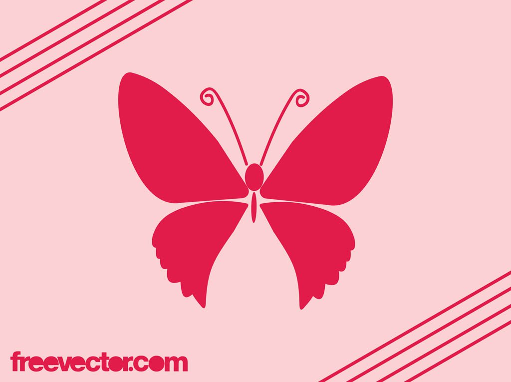 1024x765 Pink Butterfly Icon Vector Art Graphics