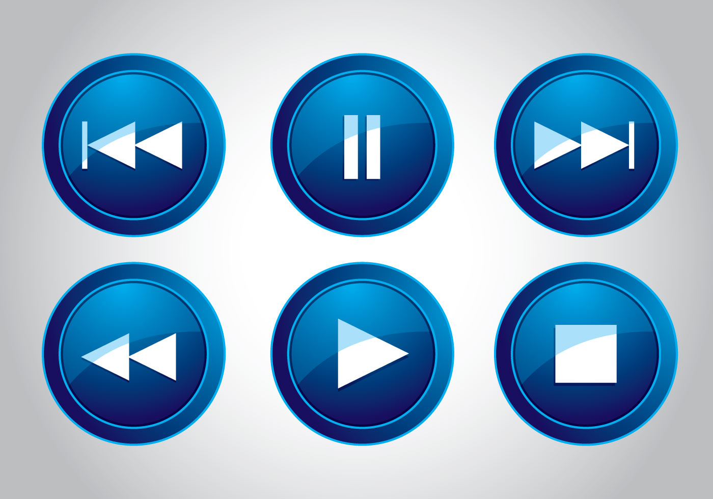 1400x980 Media Button Icon Vectors