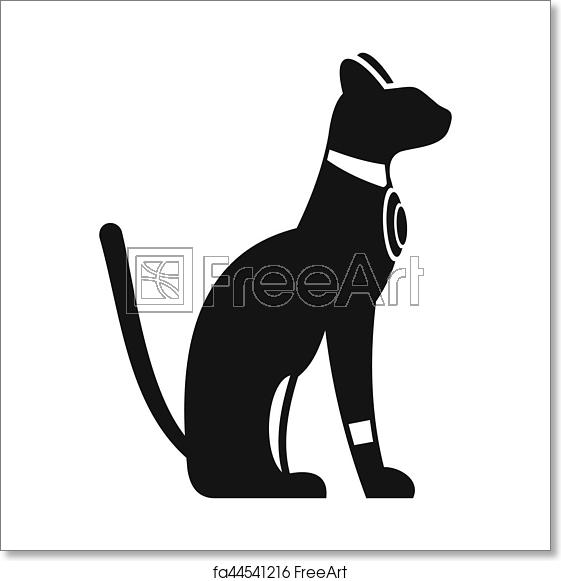 561x581 Free Art Print Of Egyptian Cat Icon, Simple Style Egyptian Cat