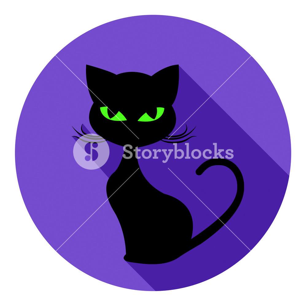 1000x1000 Halloween Cat Icon Showing Feline Kitten And Pet Royalty Free