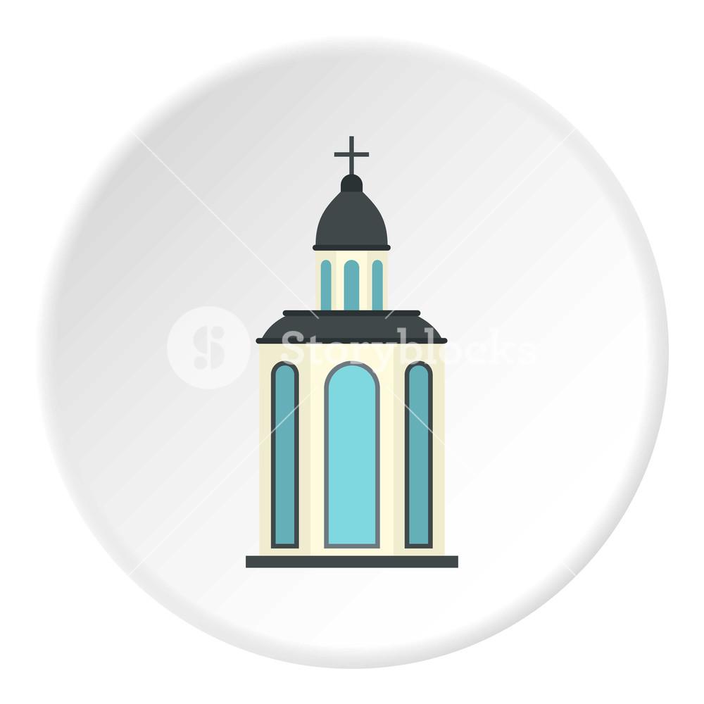 1000x1000 Church Icon In Flat Circle Isolated Vector Illustration For Web