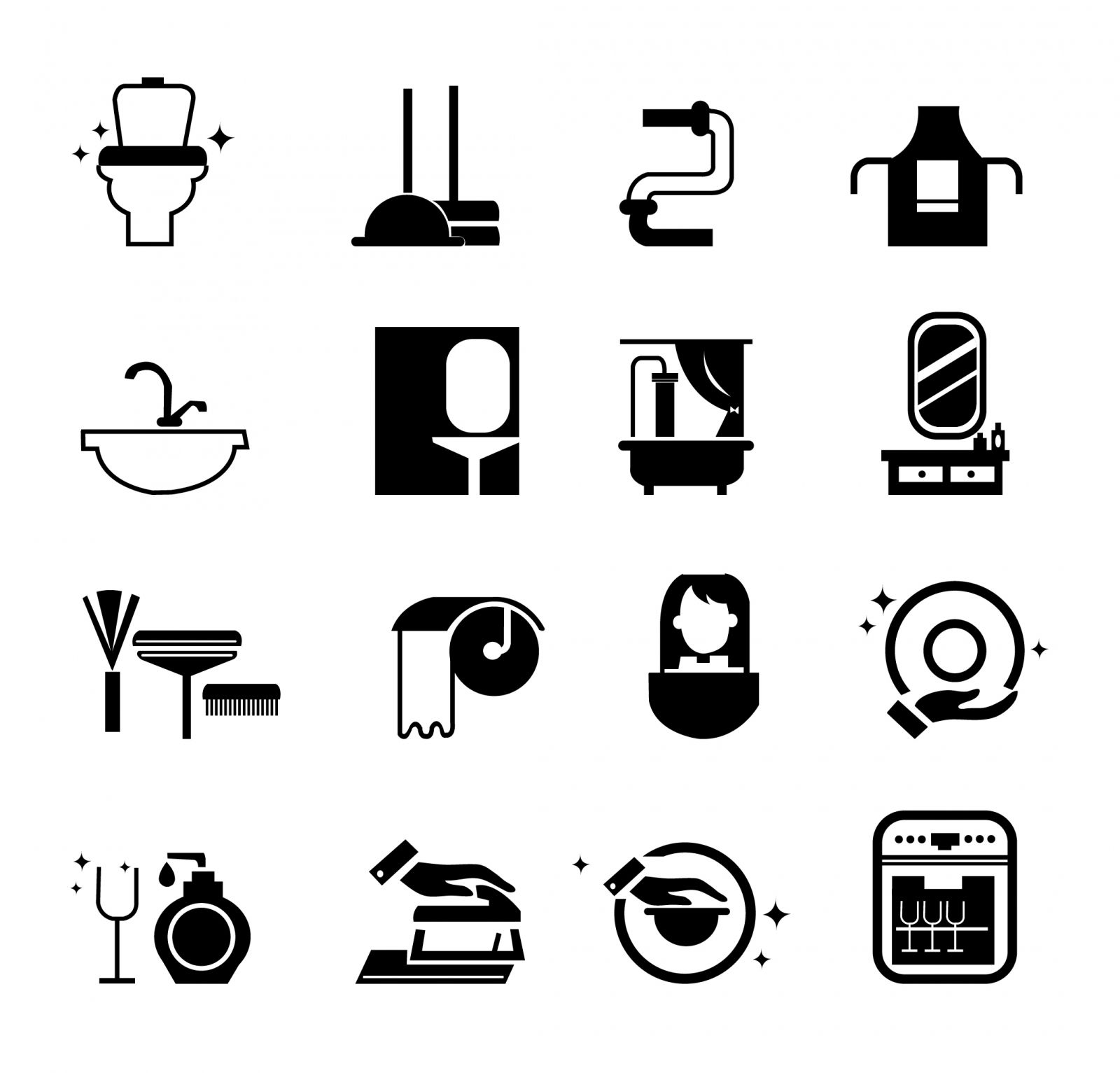 1600x1533 Free Vector Cleaning Icons Just Click To Download