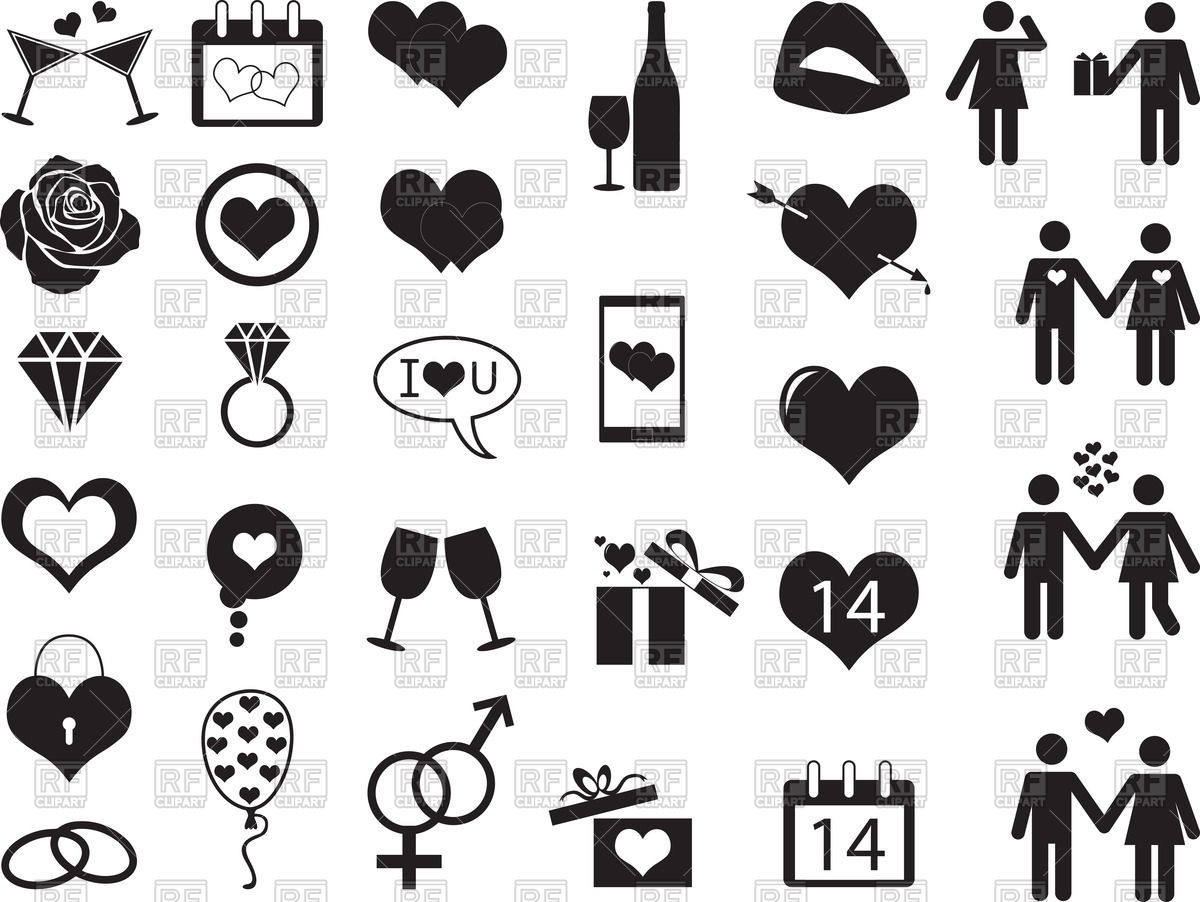 1200x902 Valentine's Day And Wedding Icons