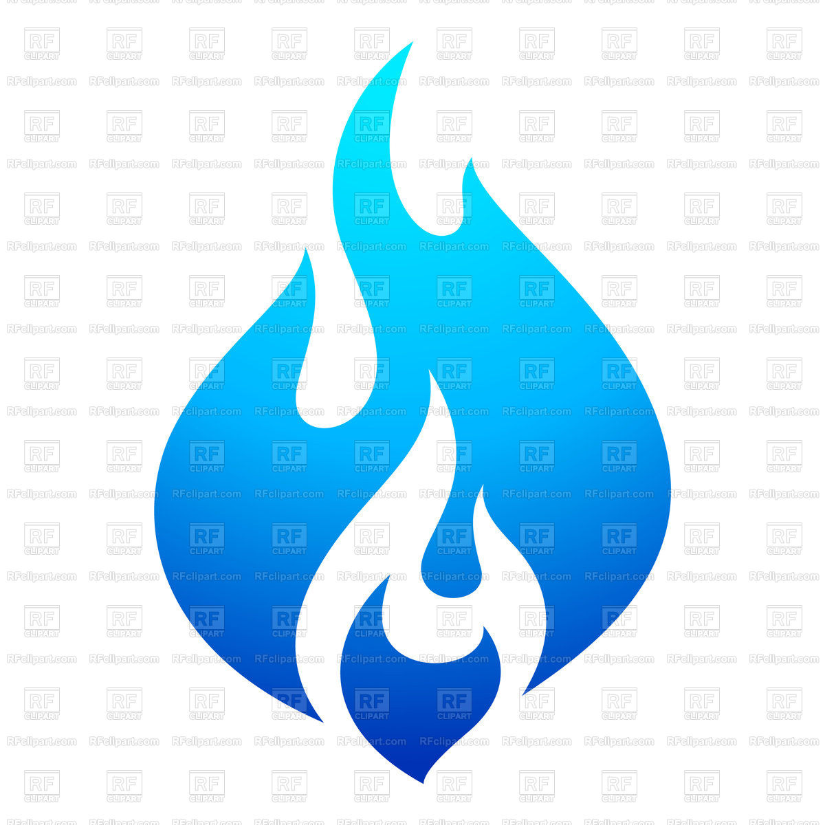 1200x1200 Fire Flame Blue Color Icon On A White Background Vector Image