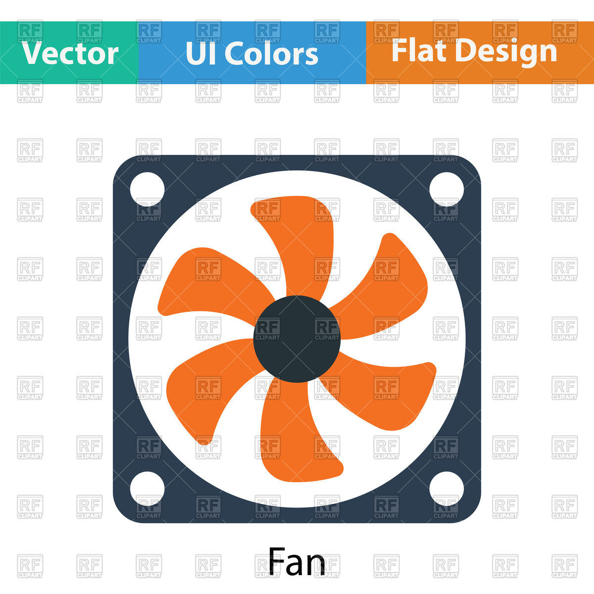 1200x1200 Flat Color Design Of Fan Icon In Ui Colors Vector Image Of Icons