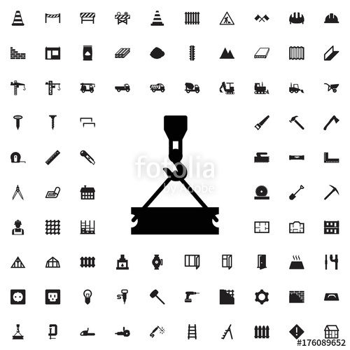 500x500 Crane Icon Set Of Filled Construction Icons Stock Image