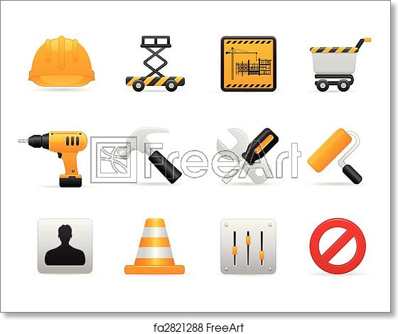 560x470 Free Art Print Of Construction Icon Set Tools And Setting Icons