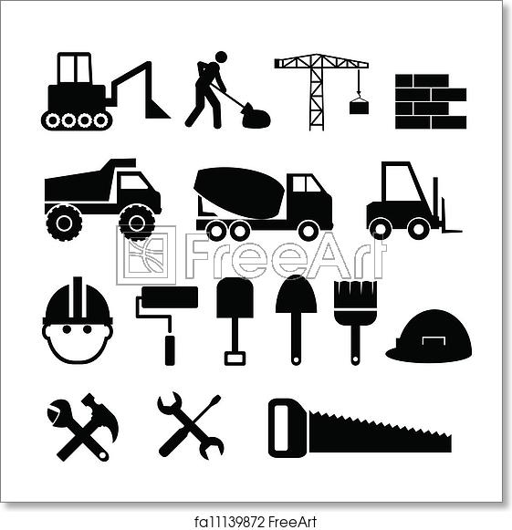 561x581 Free Art Print Of Construction Icon Set Construction Materials