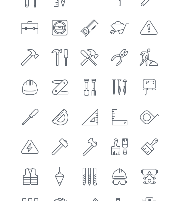 600x675 Set Of Free Construction Icons For Ios